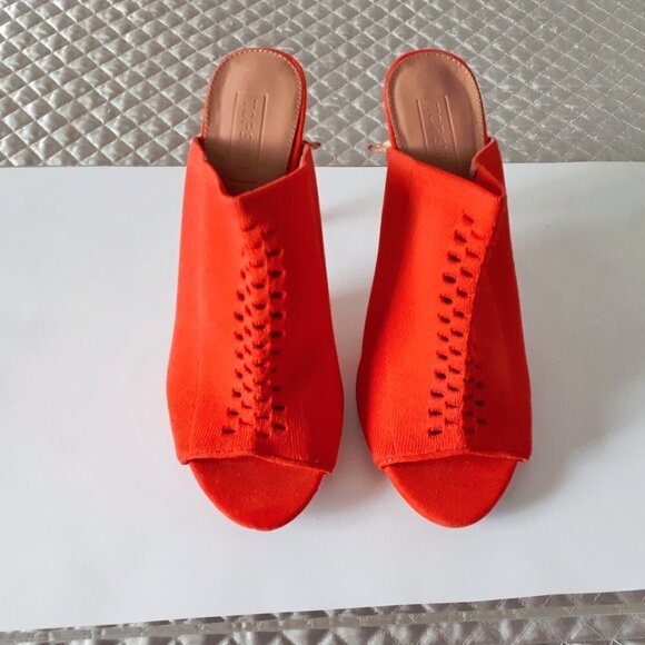 NWOT Topshop orange red stretch heeled mules EU40 - Picture 9 of 16